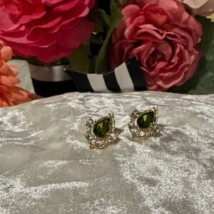 🌸Final price🌸 Elegant Gold and Green Teardrop Earrings